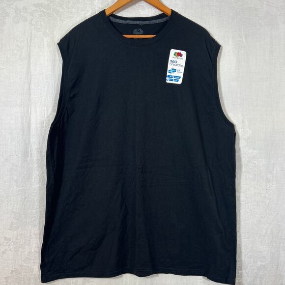 Fruit of the Loom Tank Top 2XL Black NEW 360 Breathe Moisture Wicking Lot of 3 - Picture 1 of 4